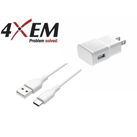 4Xem 4xem 4XSAMKITUSBCW6 6 ft. USB-C Cable Charger Kit; White 4XSAMKITUSBCW6